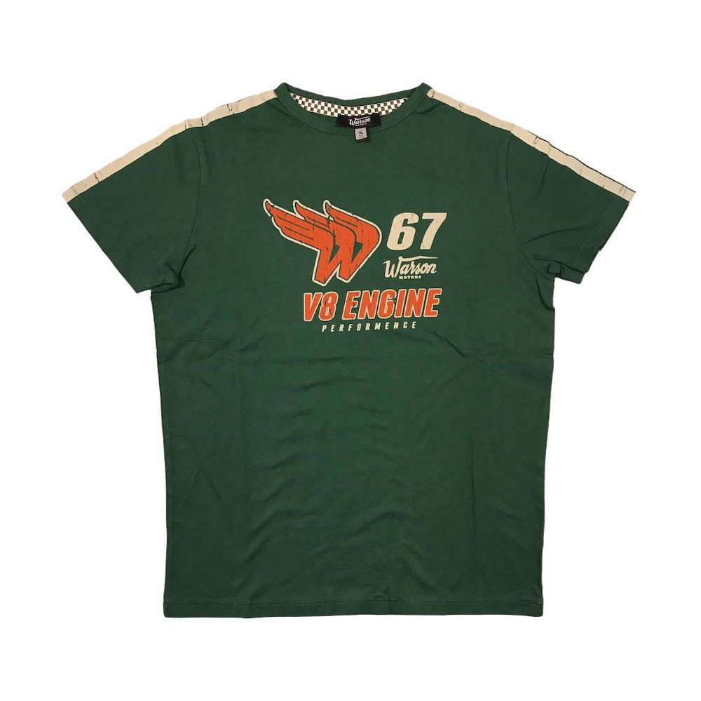 TShirt V8 Engine Green Tshirt Warson Motors Racing & Vintage