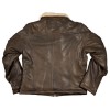 Winter aviator leather jacket brown