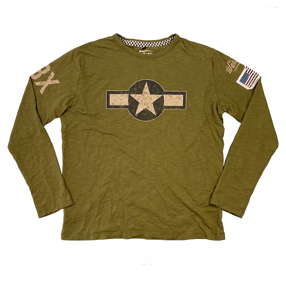 T-shirt Warson Motors Airborne That's All – Aviazione Vintage USS Cotone Kaki - 2