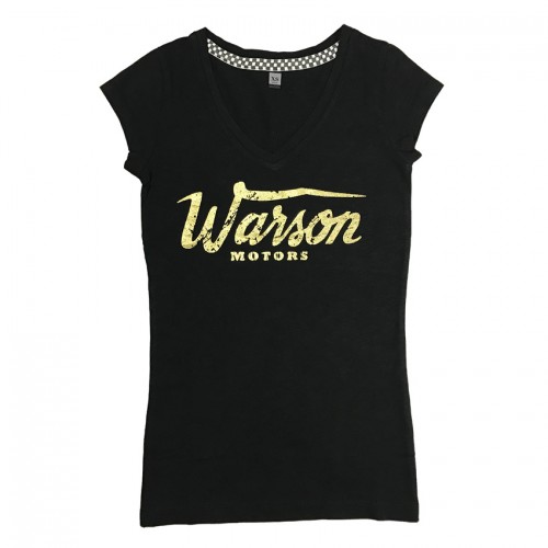 Basic Gold V-Tee Black Women