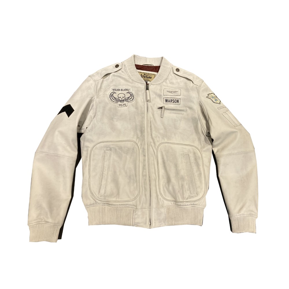 Phan-Rang Off-White Leather Jacket Men