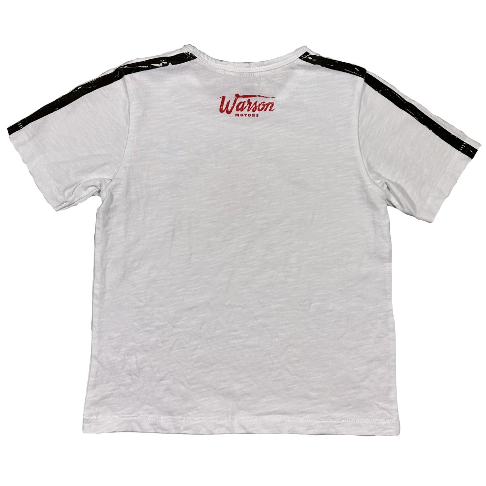 T-shirt Vintage Warson Motors - Motif Flèche Volante 68 - Blanc - Coupe Ajustée Pour Femme - 100% Coton