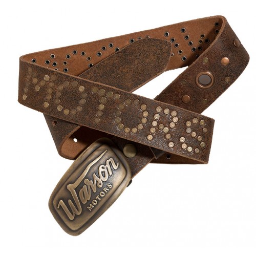 Belt Suede Square Brun Crackle