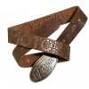 Belt Suede Oval Brun Crackle