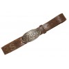 Belt Suede Oval Brun Crackle