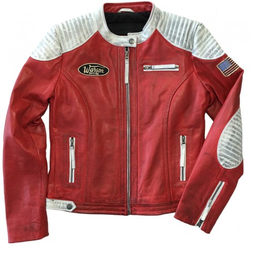 Grand Prix Leather Jacket Woman Red \u0026 White