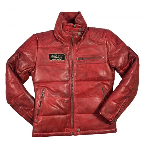 Biker Down Jacket Sheep Red Women