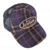 Flannel check cap blue